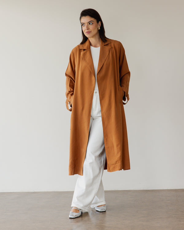 Light Trench Coat in Brick