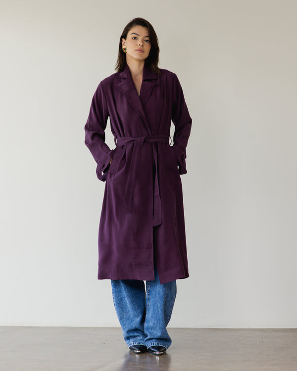 Light Trench Coat in Purple