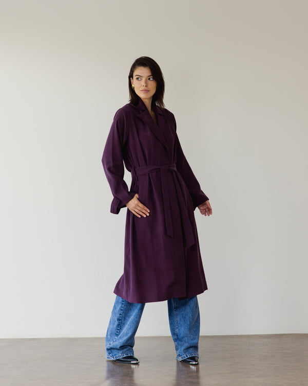 Light Trench Coat in Purple