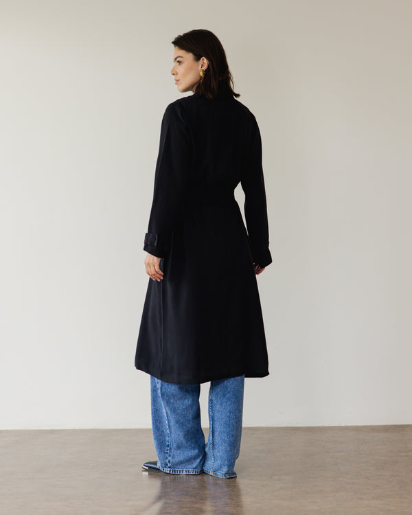 Light Trench Coat in Black