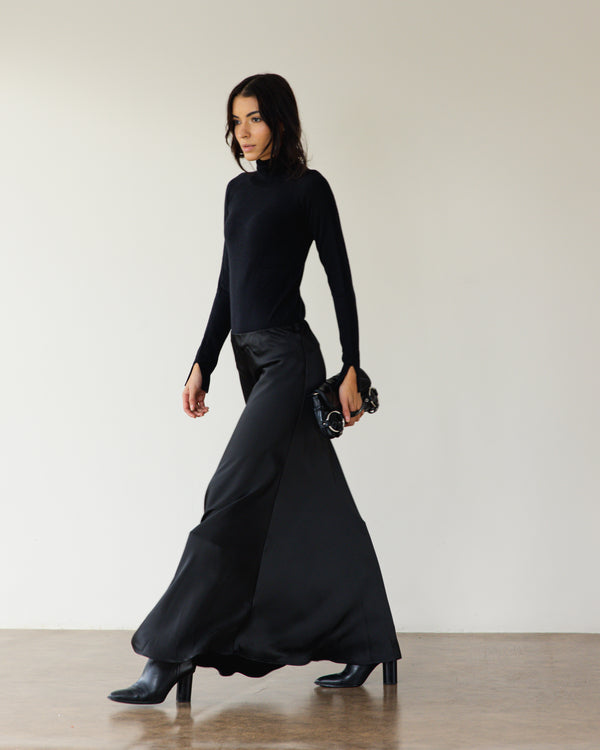 Satin Skirt in Black