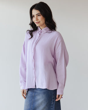 Cotton Muslin Shirt in Lilac