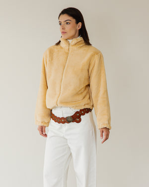 Cloudy Faux Fur Jacket In Sand