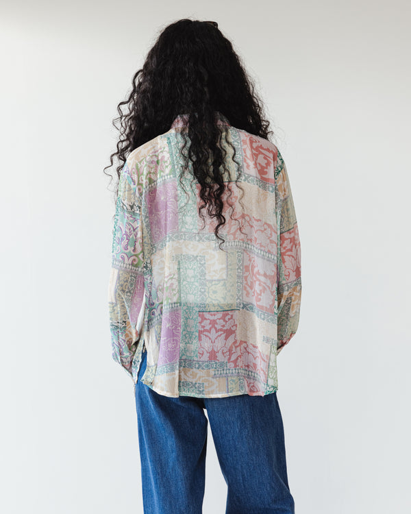 Patch Work Chiffon Shirt
