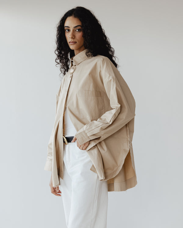 Urban Poplin Shirt in Beige