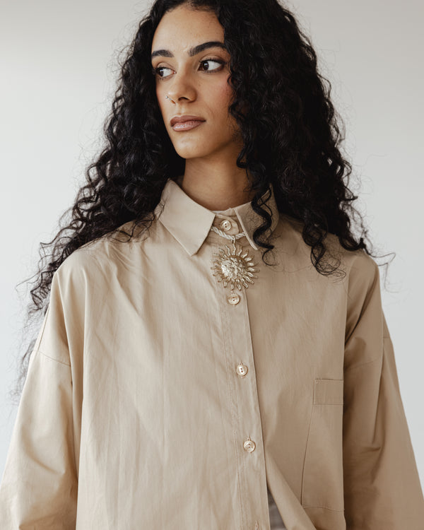 Urban Poplin Shirt in Beige