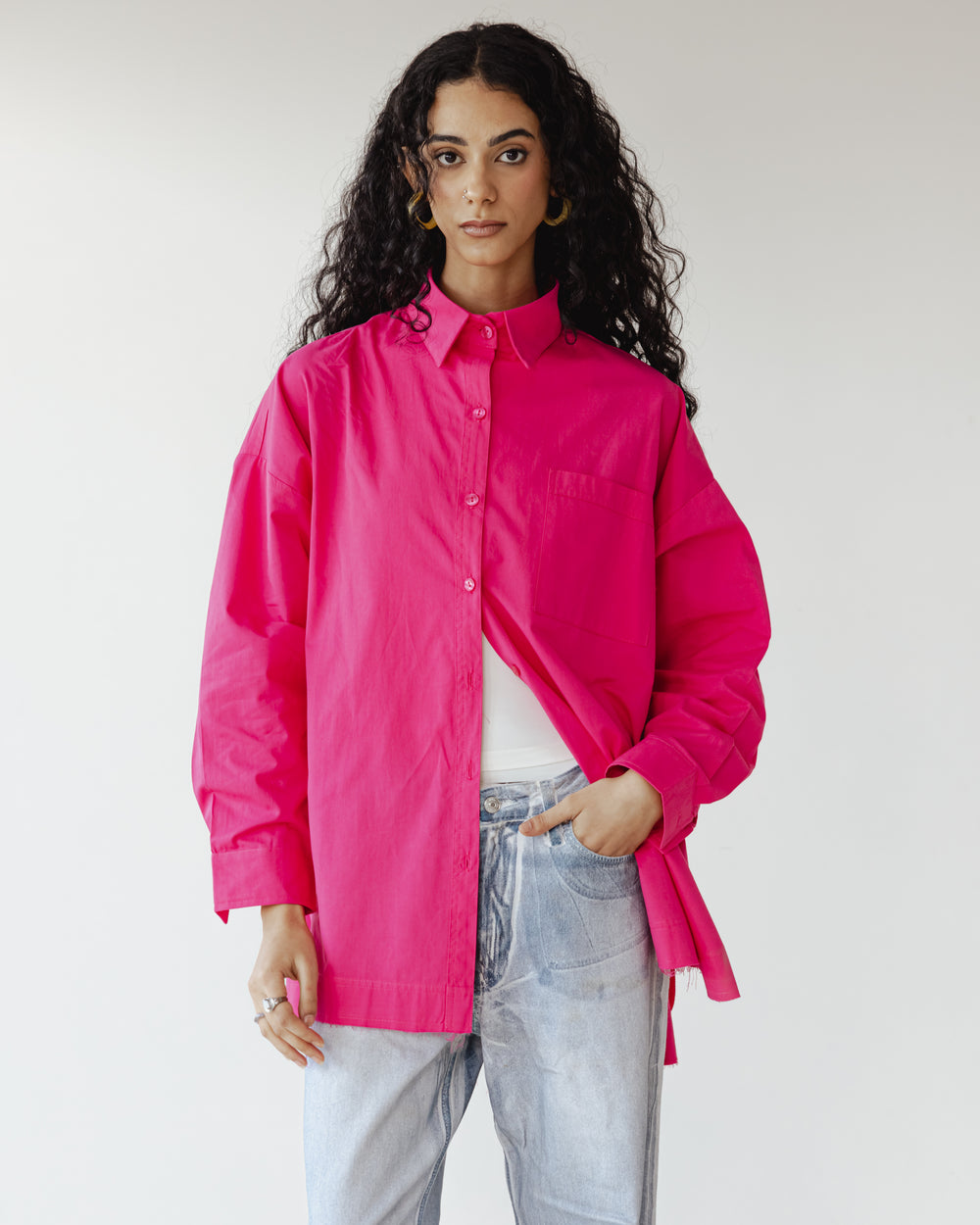 Urban Poplin Shirt in Fuchsia