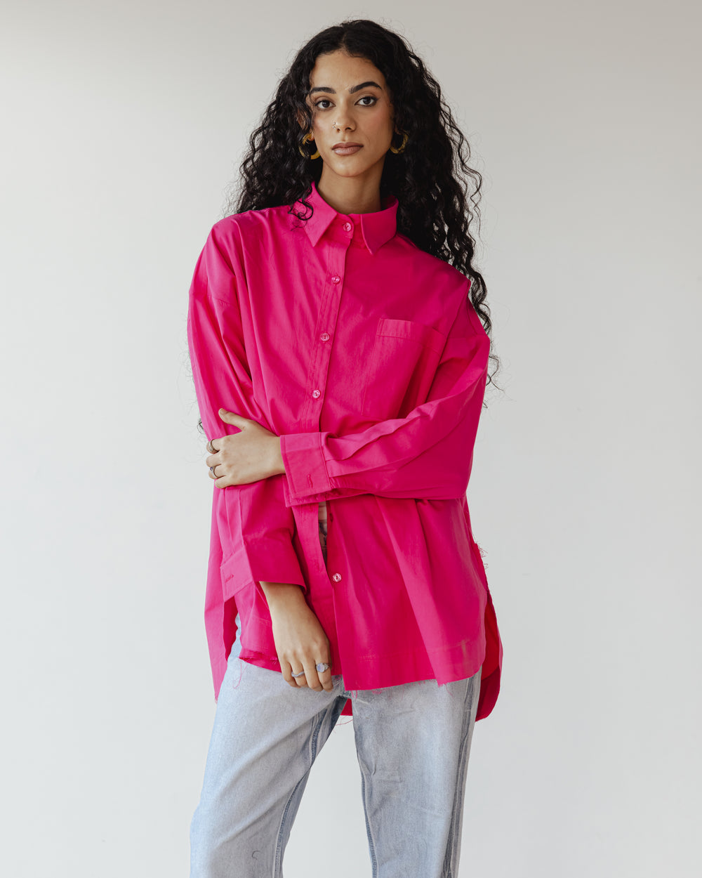 Urban Poplin Shirt in Fuchsia
