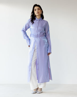 Shimmer Shirtdress in Lavender