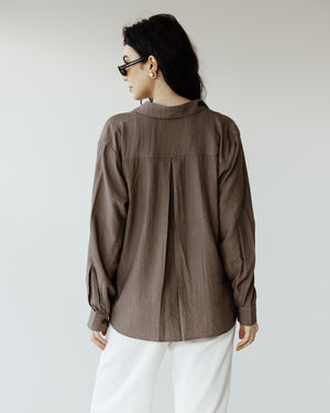 Crinkled Shirt in Brown