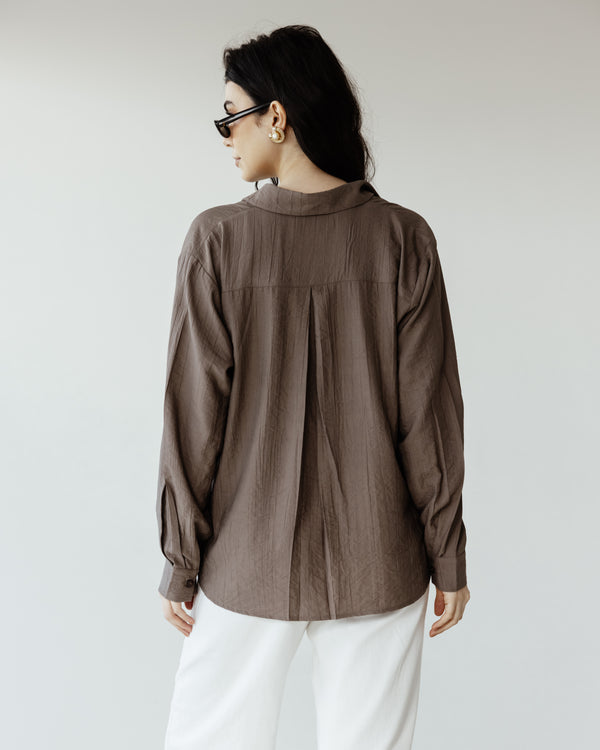 Crinkled Shirt in Brown