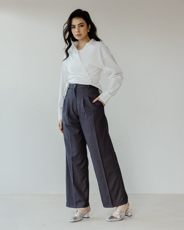 Tied-to-You Cropped Shirt in White