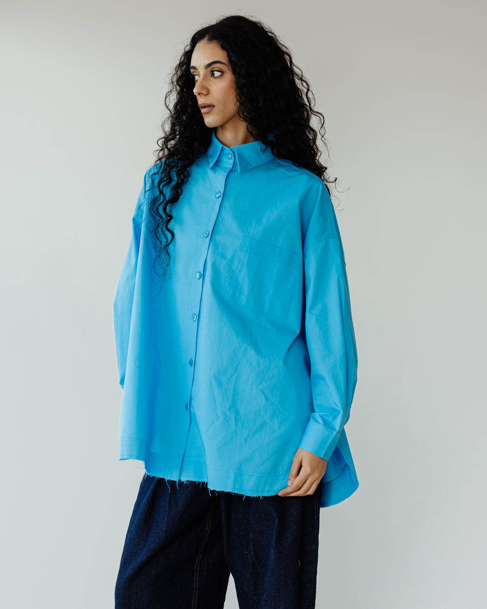 Urban Poplin Shirt in Turquoise