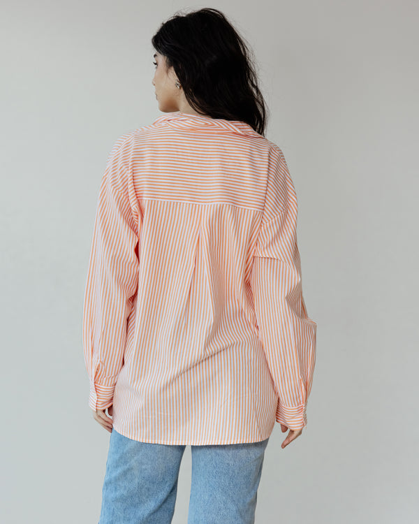 Stripy Shirt with Scrunchie in Orange
