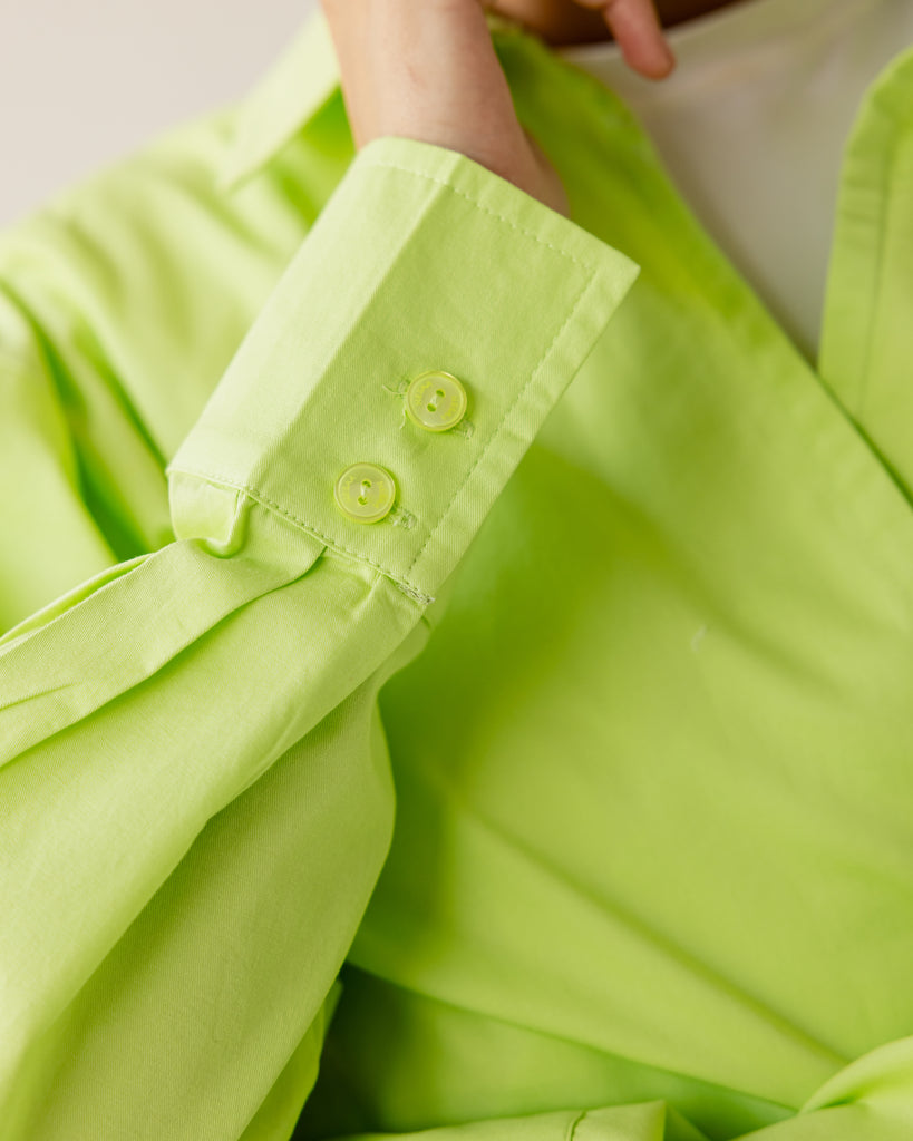 Tied-to-You Cropped Shirt in Lime