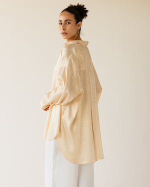 Oversized Shimmer Shirt in Peach