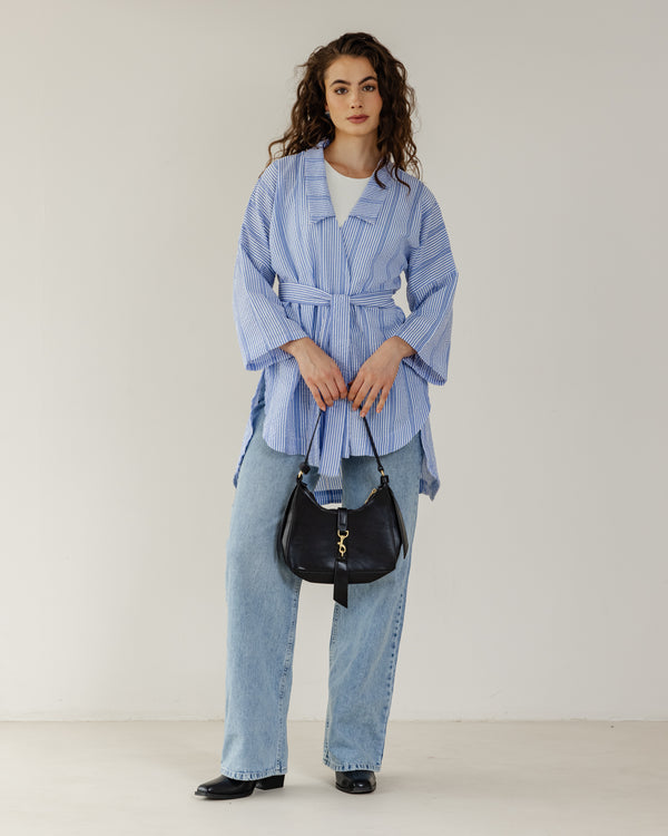 Swept Away Shirt in Striped Blue