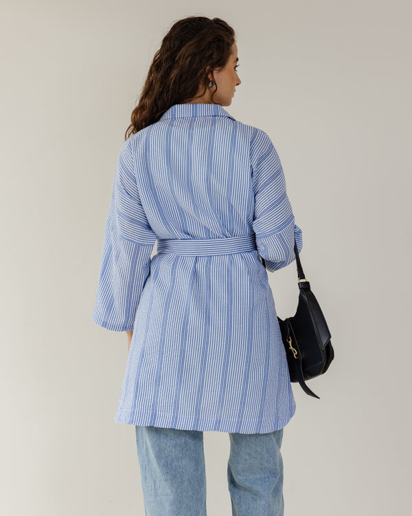 Swept Away Shirt in Striped Blue