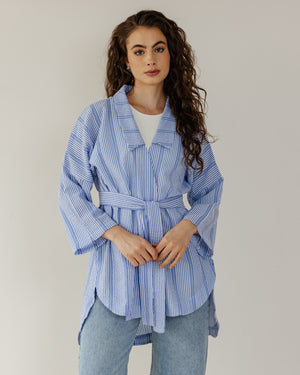 Swept Away Shirt in Striped Blue