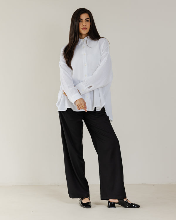 Cotton Muslin Shirt in White
