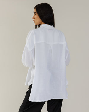 Cotton Muslin Shirt in White