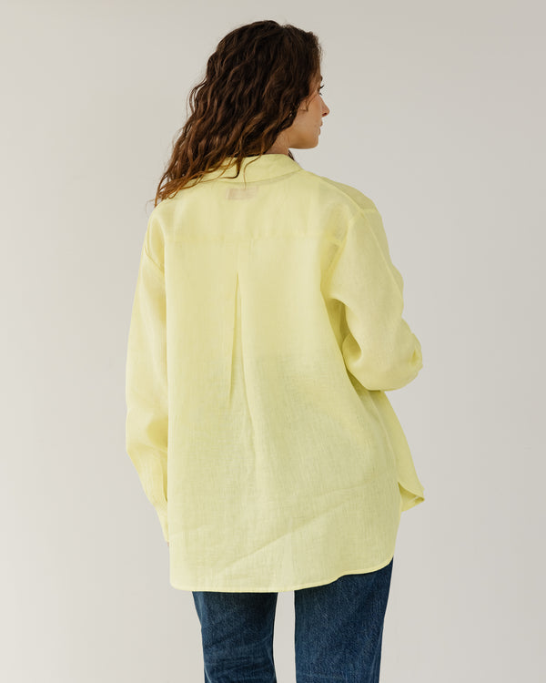 Oversized Linen Shirt in Yellow