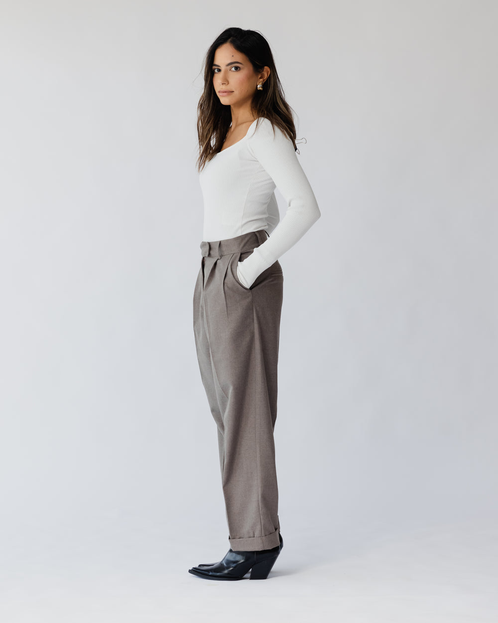 Cigarette Pants In Beige