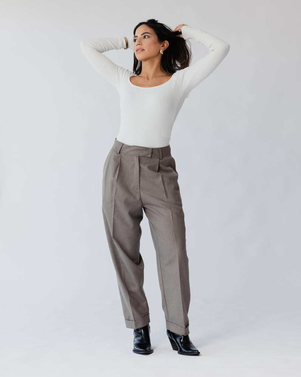 Cigarette Pants In Beige