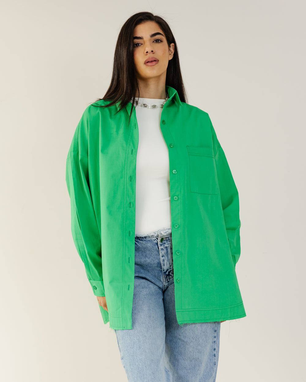 Urban Poplin Shirt in Green