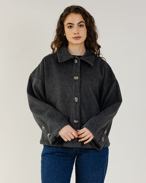 Felt Jacket in Dark Grey