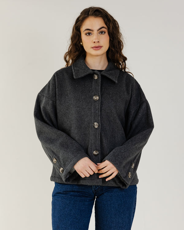 Felt Jacket in Dark Grey