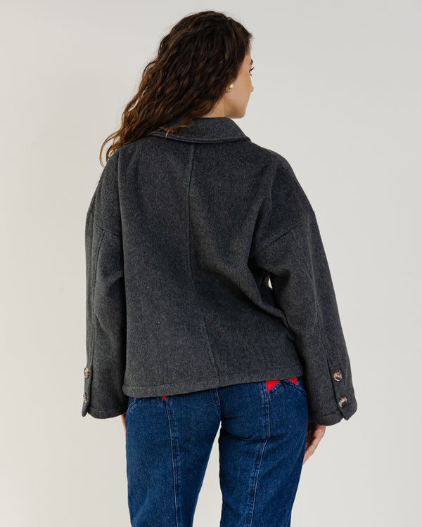 Felt Jacket in Dark Grey