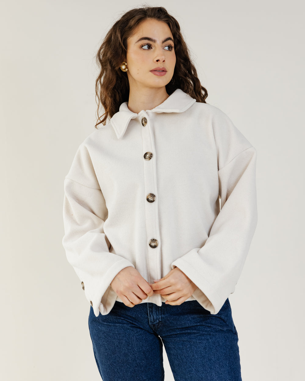 Felt Jacket in Off-White