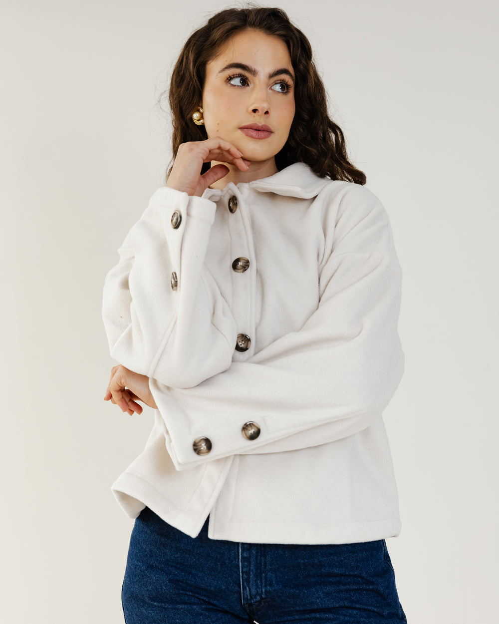 Felt Jacket in Off-White