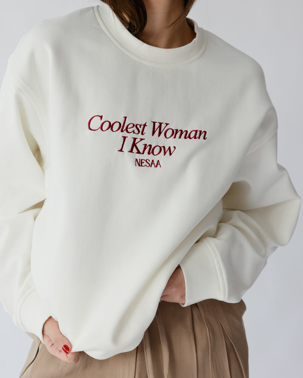 Coolest Woman I Know Sweatshirt in Off White