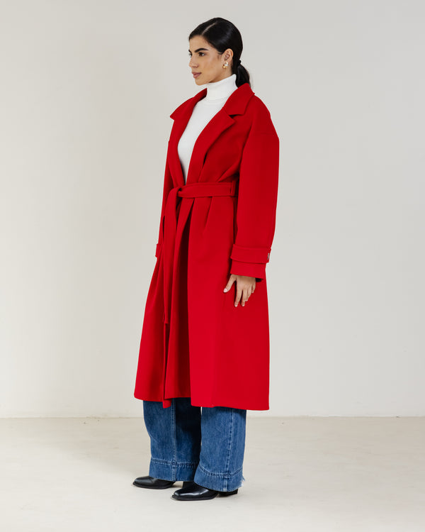 Midnight in Paris Coat in Red