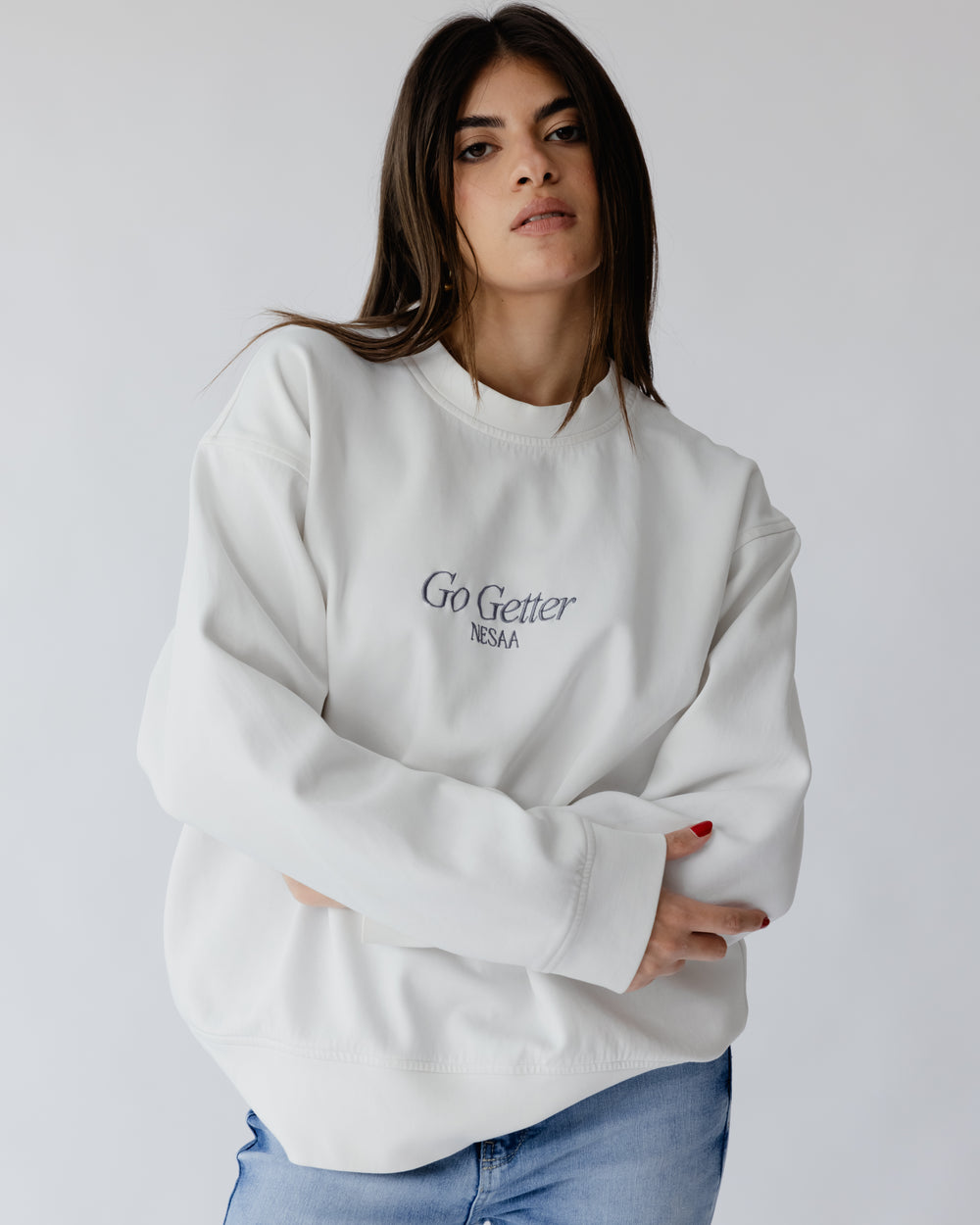 The Go Getter Sweatshirt In White