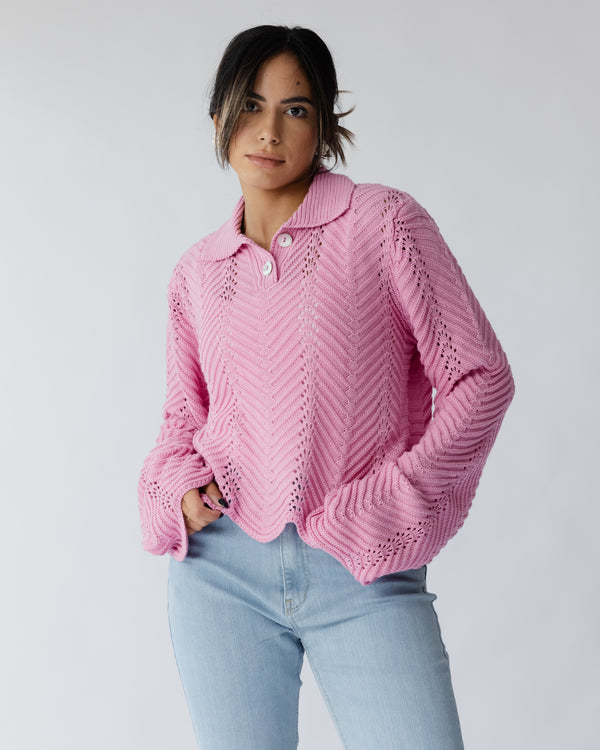 Pointelle Shirt in Pink