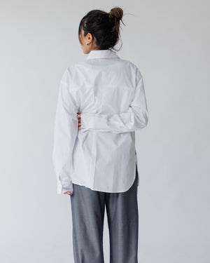 Bedazzled Poplin Shirt in White