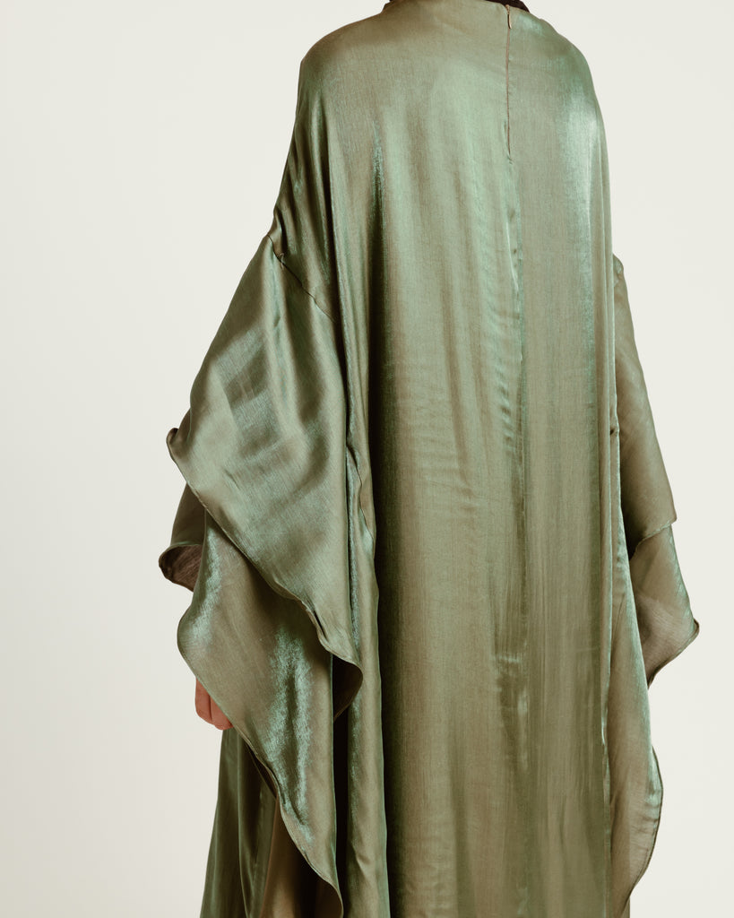 Shimmer Kaftan Dress in Green