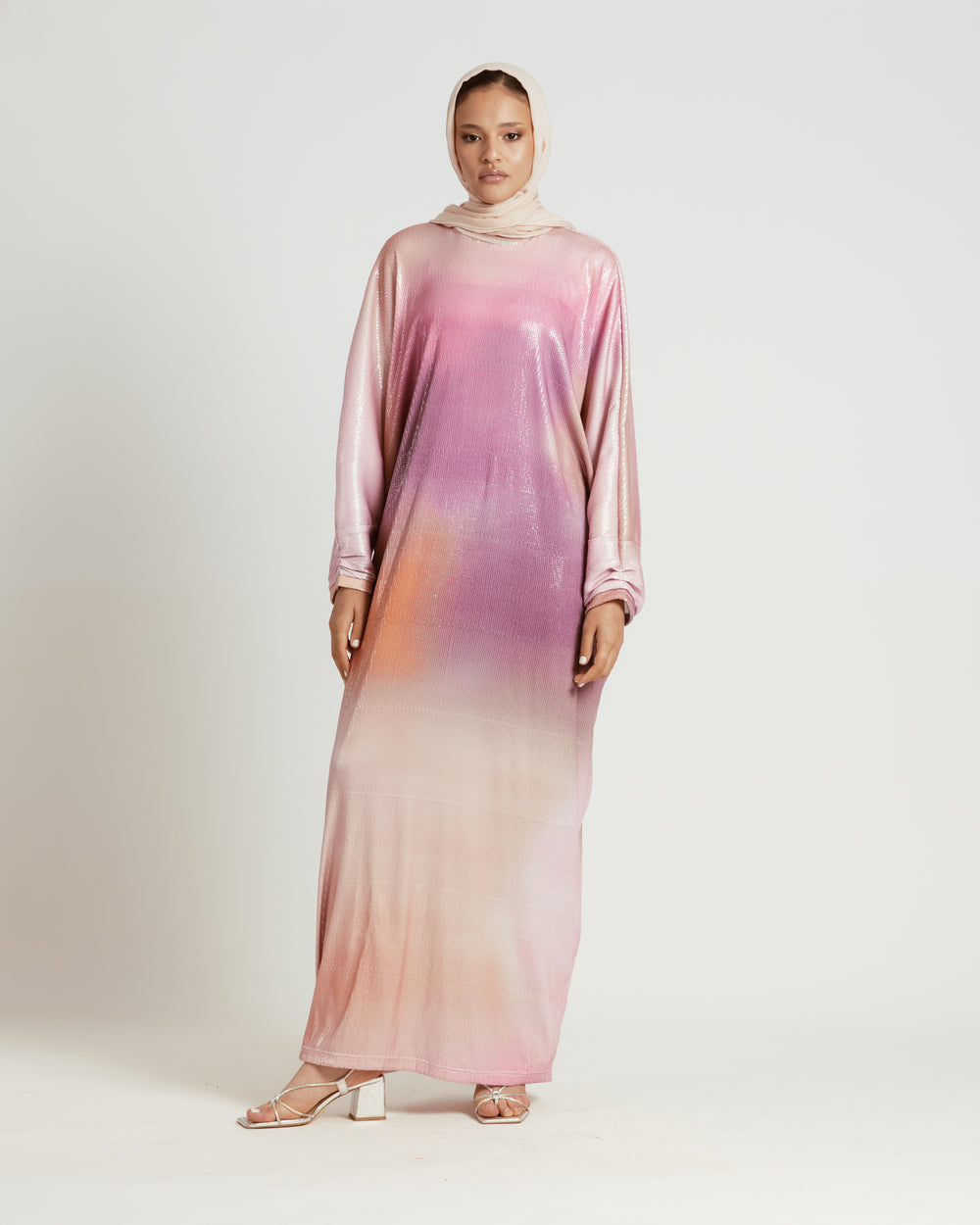 Sequined Ombre Kaftan Dress