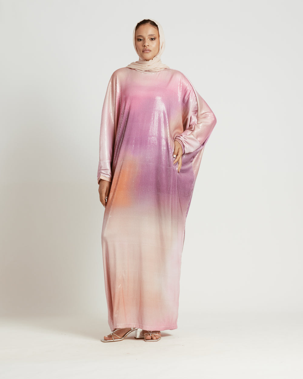 Sequined Ombre Kaftan Dress