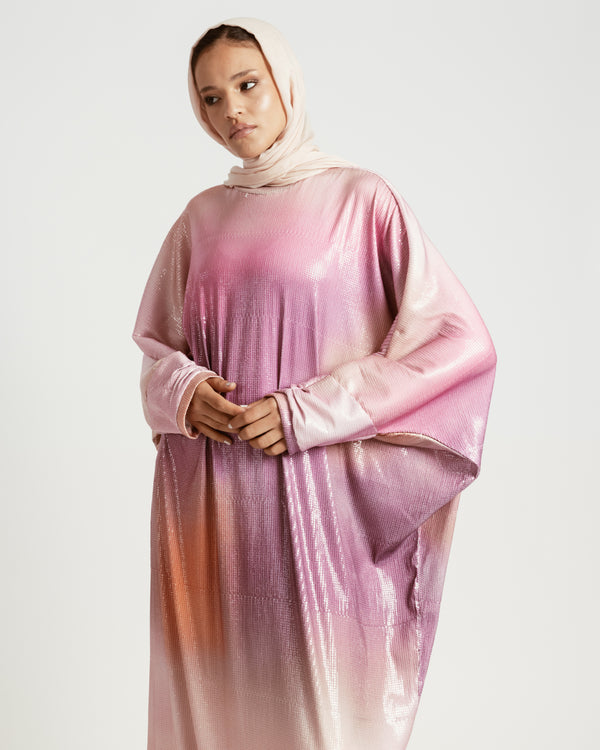 Sequined Ombre Kaftan Dress