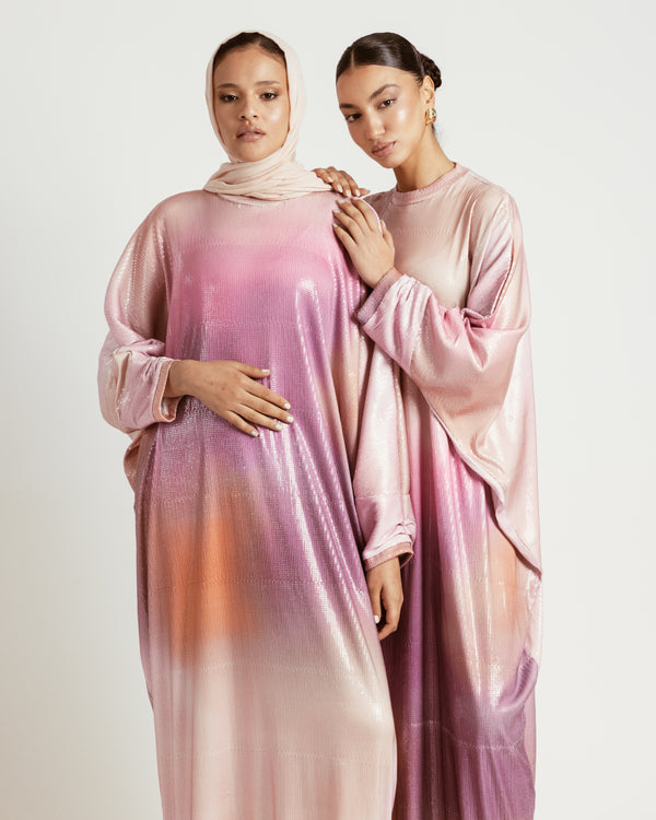 Sequined Ombre Kaftan Dress