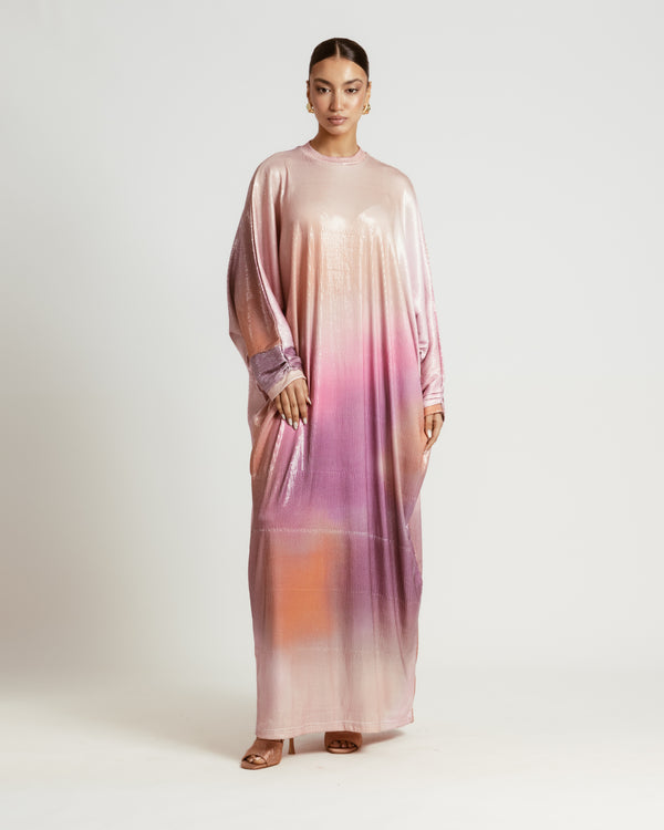 Sequined Ombre Kaftan Dress