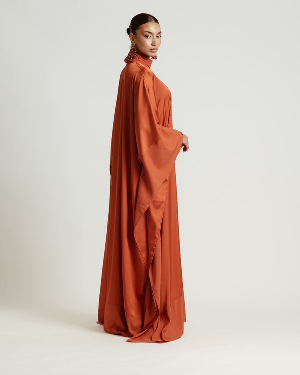 Scarfed Kaftan Dress in Brick
