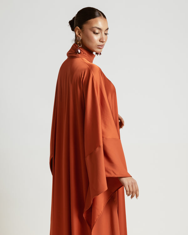 Scarfed Kaftan Dress in Brick