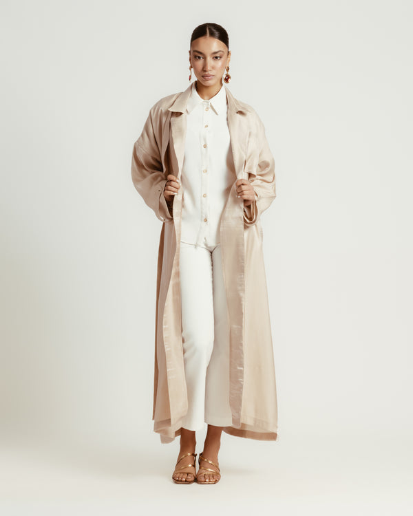 Shimmer Trench in Beige