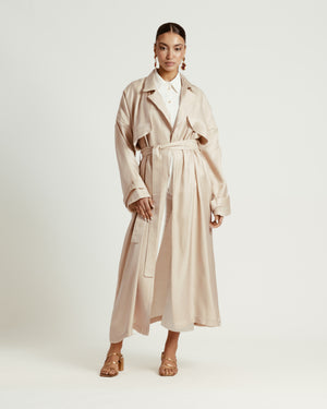 Shimmer Trench in Beige
