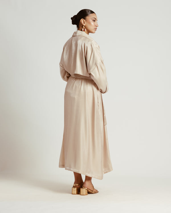 Shimmer Trench in Beige